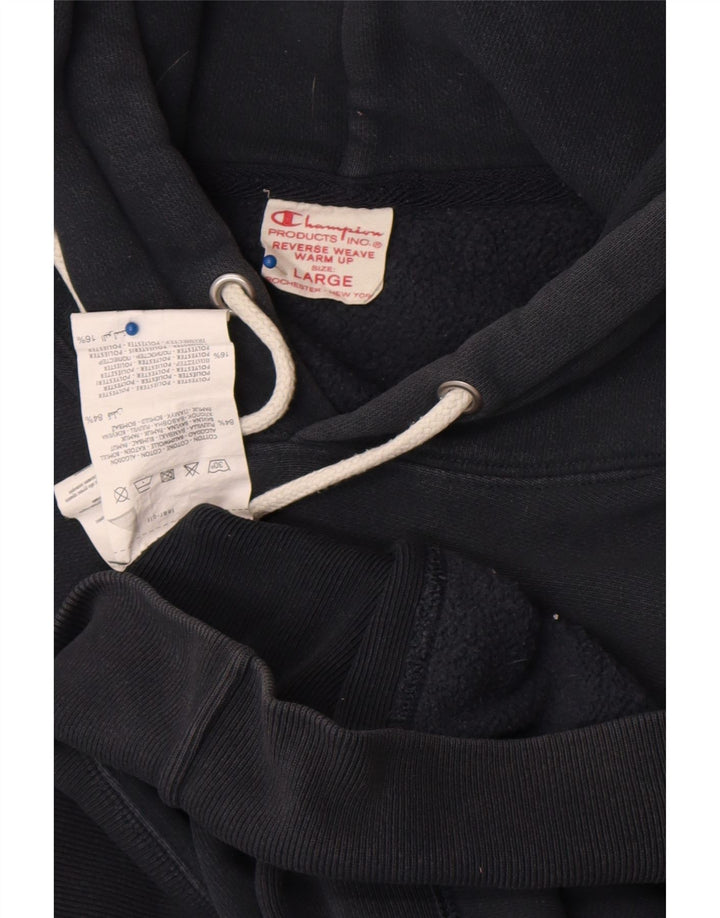 Maglione con cappuccio da uomo Champion grande in cotone nero