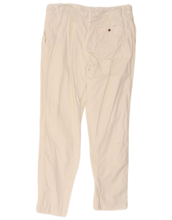 Pantaloni chino dritti da donna Marks & Spencer UK 16 Large W36 L29 Bianco