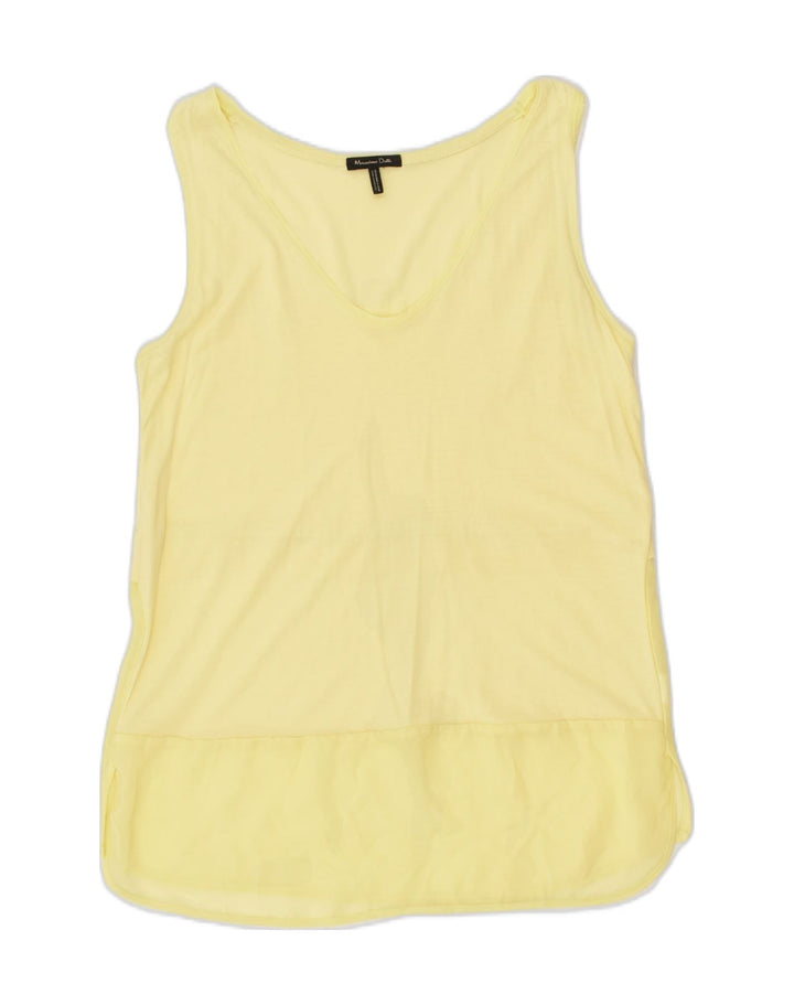 MASSIMO DUTTI Womens Vest Top UK 10 Small Yellow | Vintage Massimo Dutti | Thrift | Second-Hand Massimo Dutti | Used Clothing | Messina Hembry 