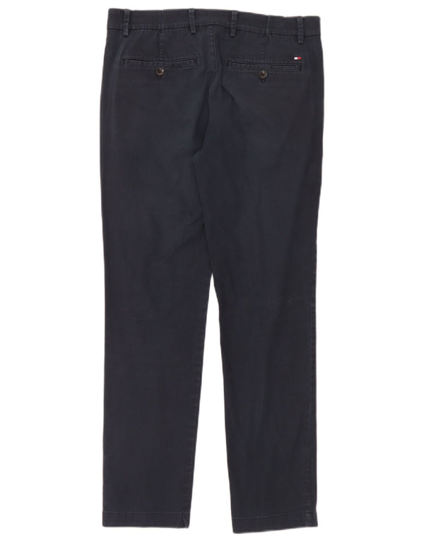 Pantaloni chino slim da uomo Tommy Hilfiger W32 L30 cotone blu navy
