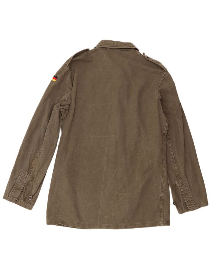 Giacca militare in denim vintage da uomo UK 38 Medium Khaki Army