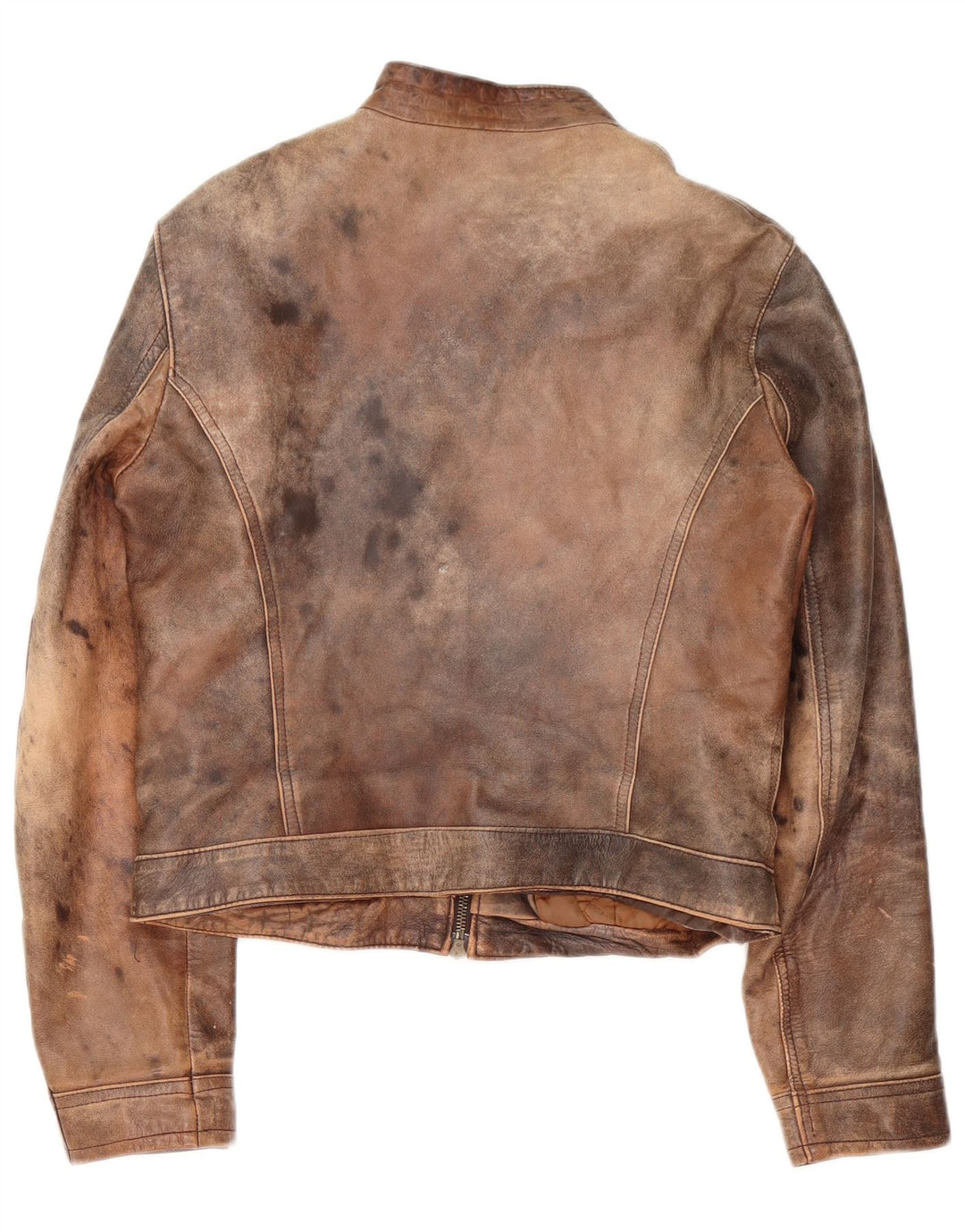 Giacca da corsa in pelle da donna vintage IT 48 XL Marrone