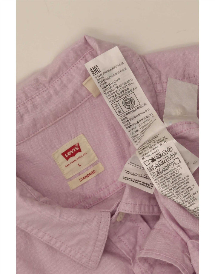 Camicia standard da uomo Levi's Large in cotone rosa