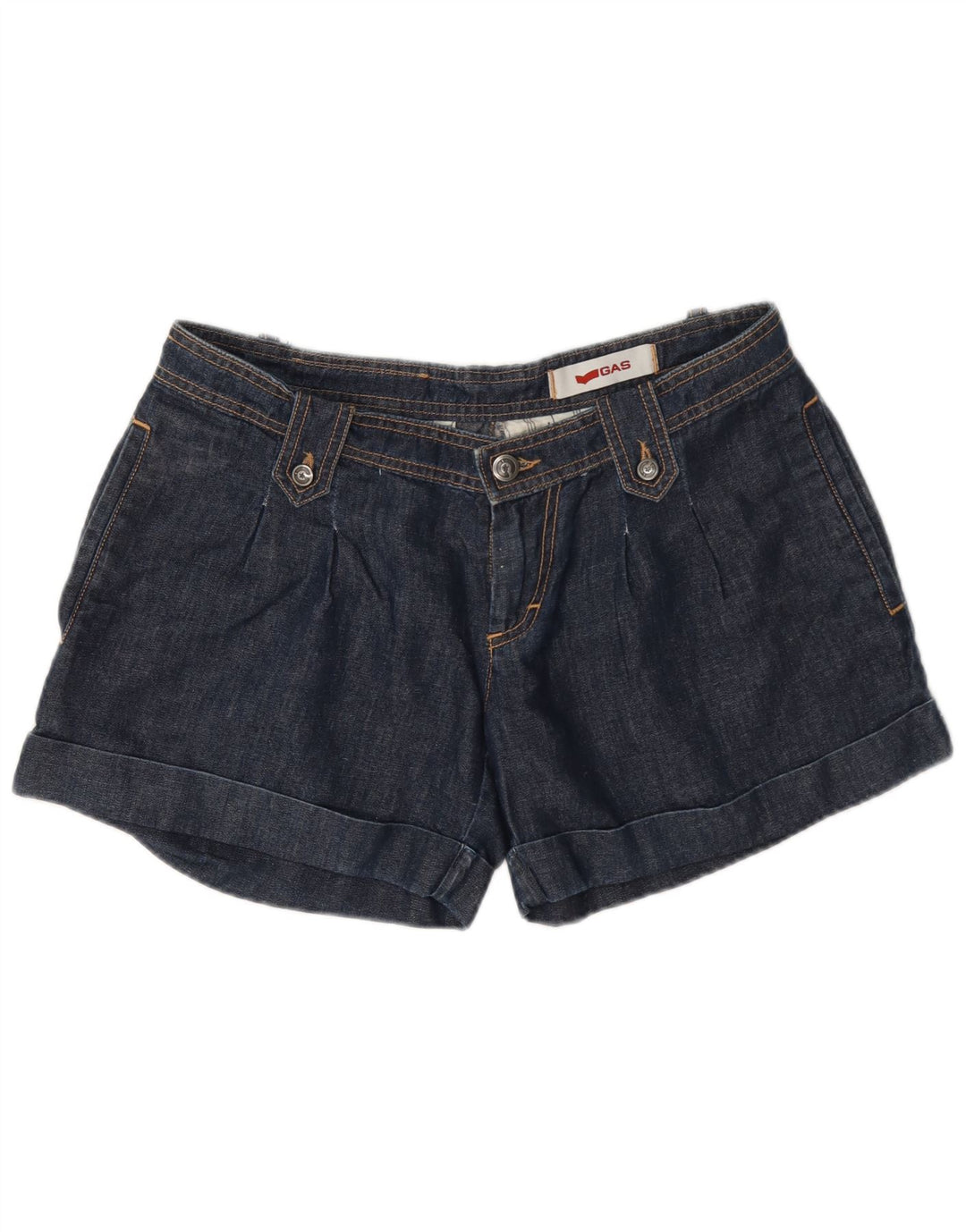 Pantaloncini di jeans da donna Gas W29 cotone blu navy medio