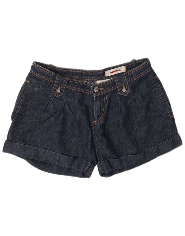Pantaloncini di jeans da donna Gas W29 cotone blu navy medio