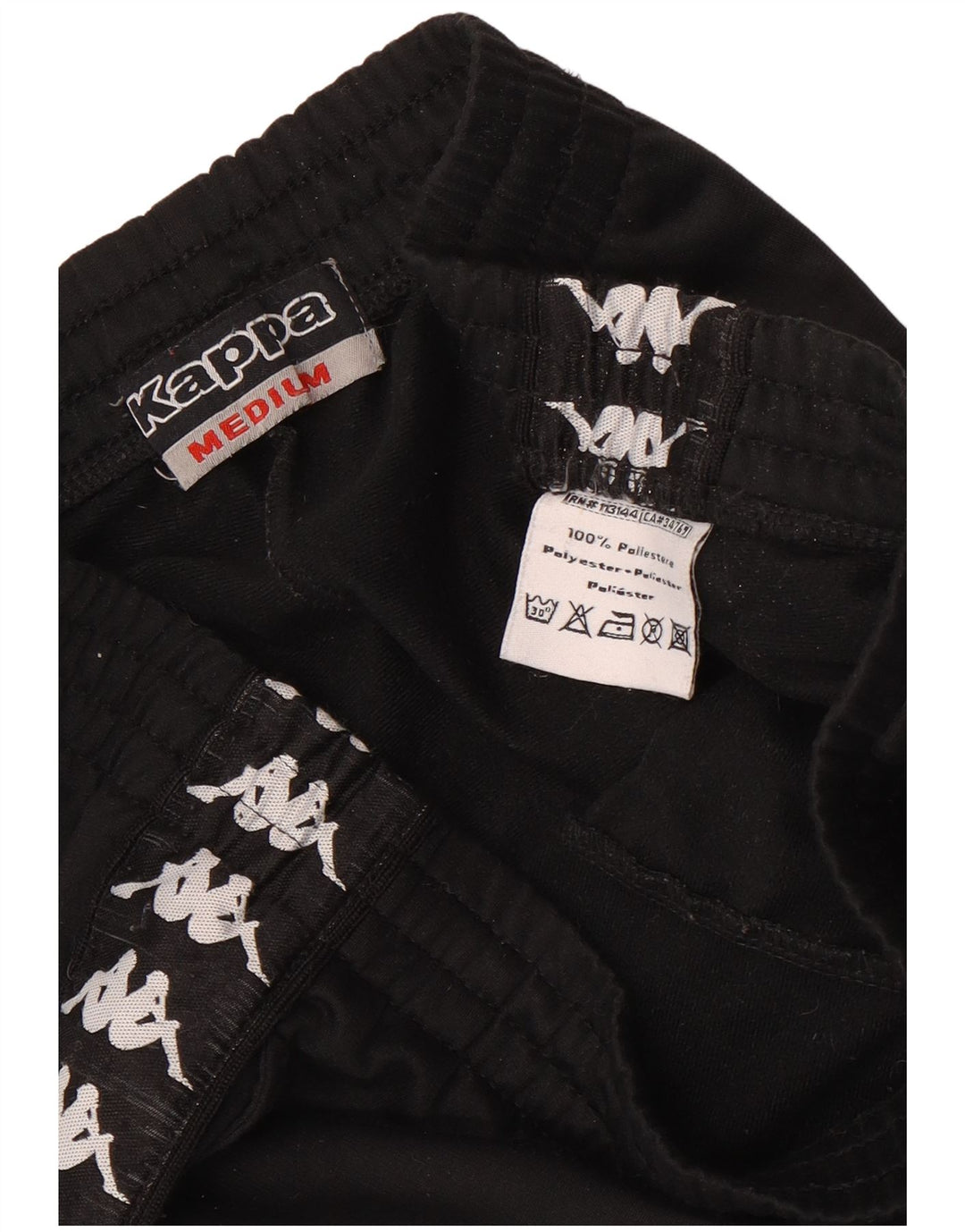 Pantaloni da tuta con grafica Kappa da uomo, poliestere nero medio