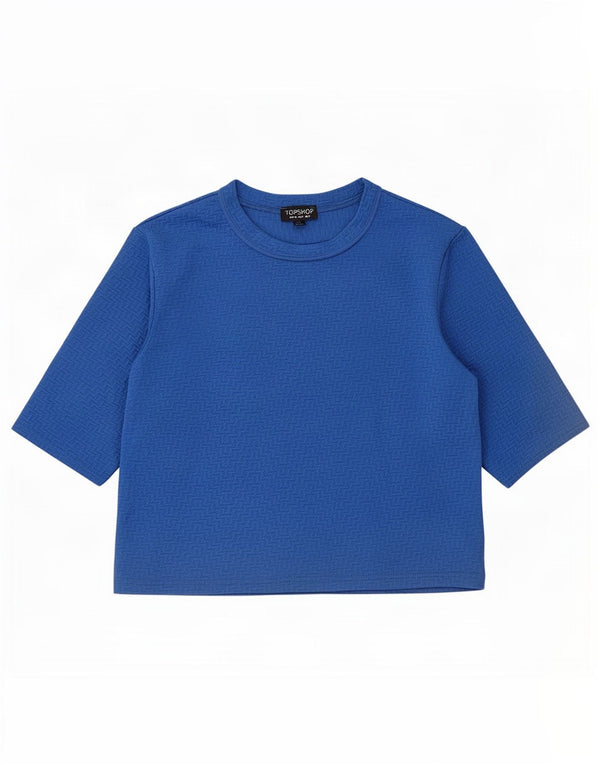 Topshop T-shirt da donna Top UK 8 Small Blu Poliestere
