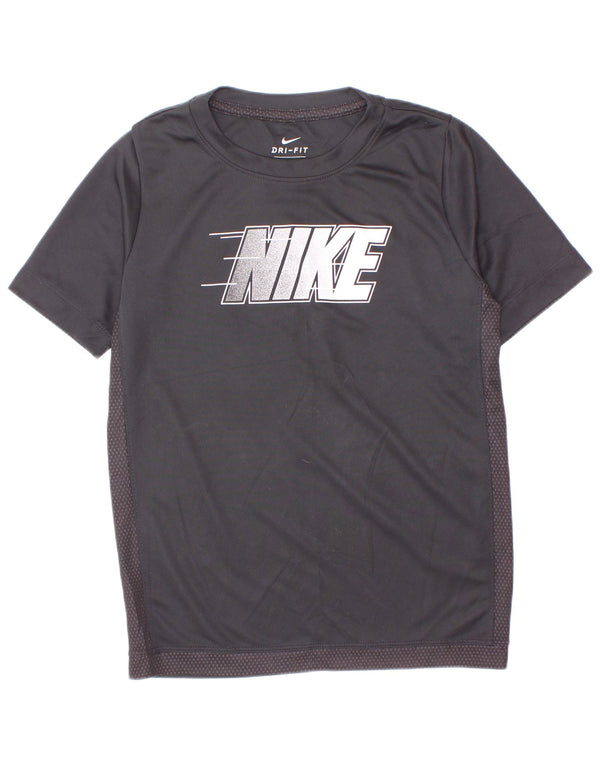 T-shirt grafica Nike da ragazzo Dri Fit Top 8-9 anni Small Black Colourblock