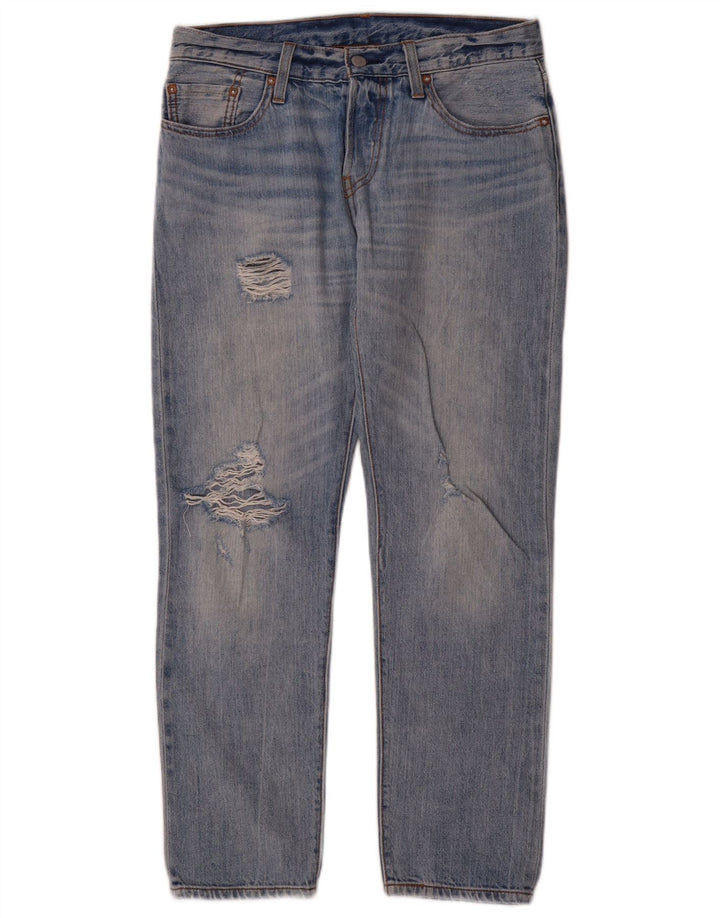 Jeans dritti invecchiati Levi's 501 CT da donna W26 L29 Blu