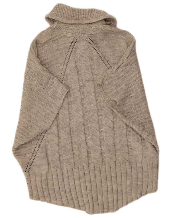 Maglione maglione da donna con collo alto e maniche a 3/4 Superdry UK 16 grande grigio