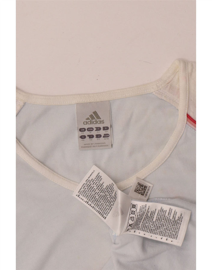 T-shirt grafica da donna Adidas Top UK 14 cotone color block blu medio