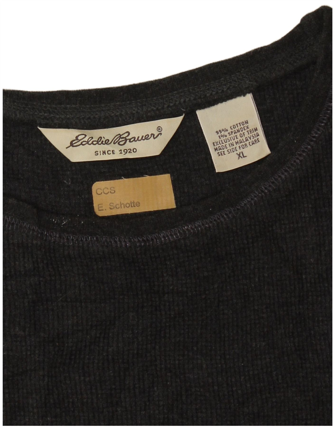 EDDIE BAUER Canotta corta da donna oversize canotta UK 18 XL Cotone grigio