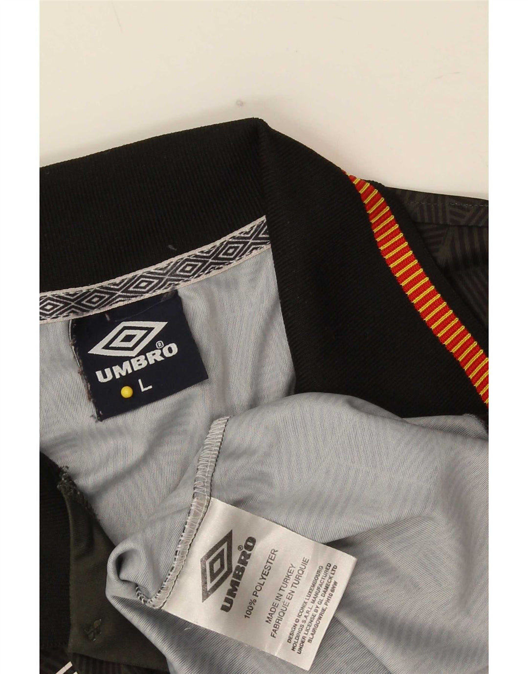 Polo Umbro da uomo grande in poliestere geometrico kaki