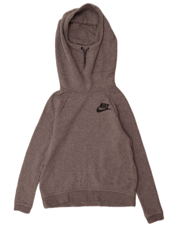 Felpa con cappuccio da donna Nike UK 6 XS cotone grigio