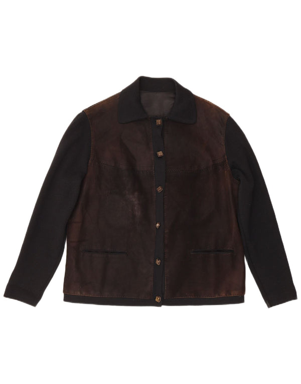 Giubbotto bomber vintage da donna vestibilità regolare IT 48 Colorblock marrone medio