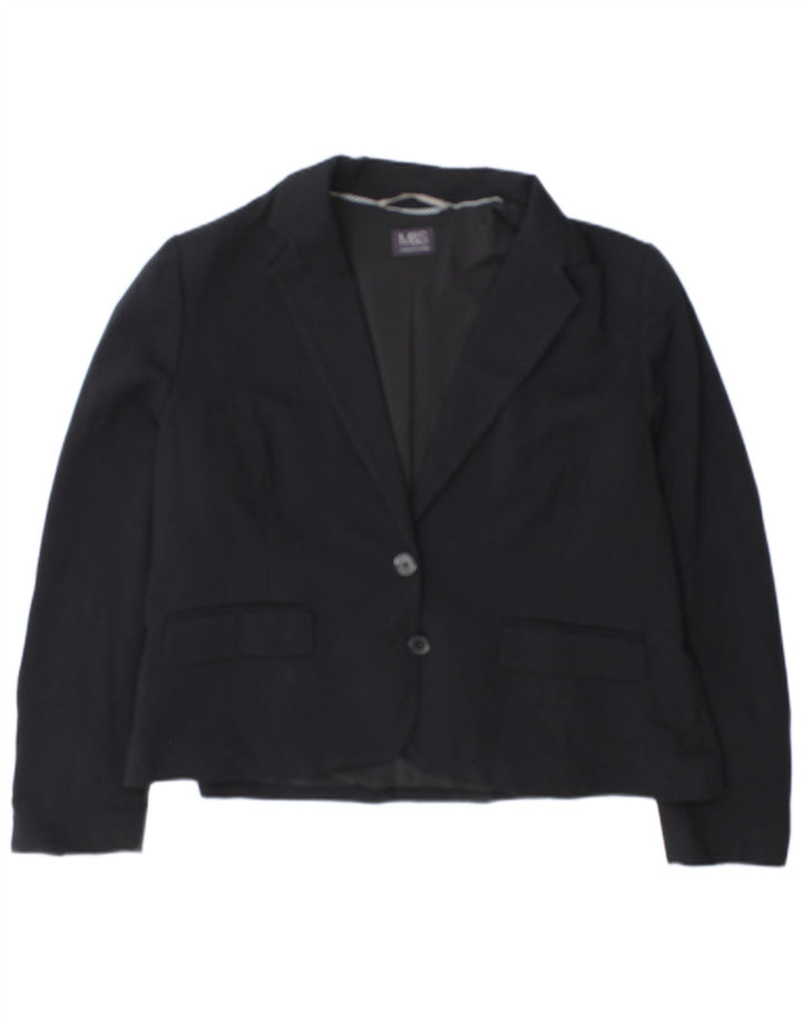 Giacca blazer a 2 bottoni da donna Marks & Spencer UK 18 XL poliestere blu navy