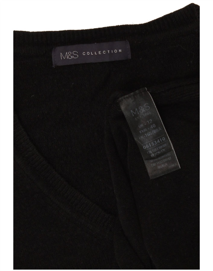 Maglione da donna con scollo a V Marks & Spencer UK 12 Acrilico nero medio