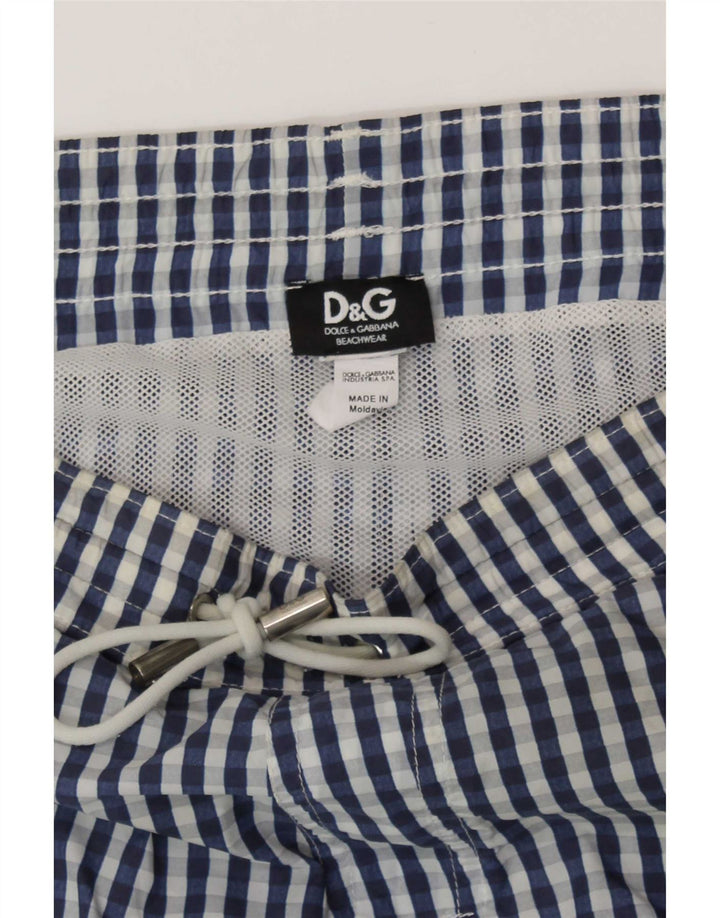 Pantaloncini da bagno da uomo Dolce & Gabbana a quadri grandi blu