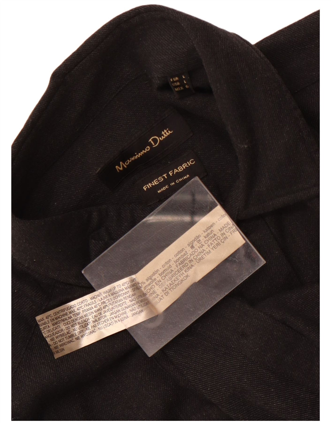 Camicia Uomo Massimo Dutti Large Nera In Cotone