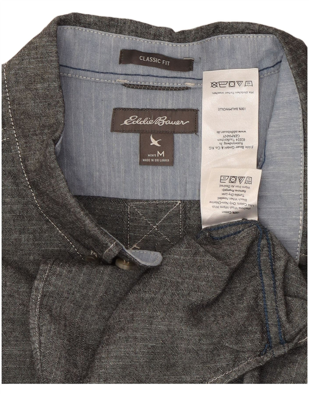 EDDIE BAUER Camicia da uomo dalla vestibilità classica in cotone grigio medio