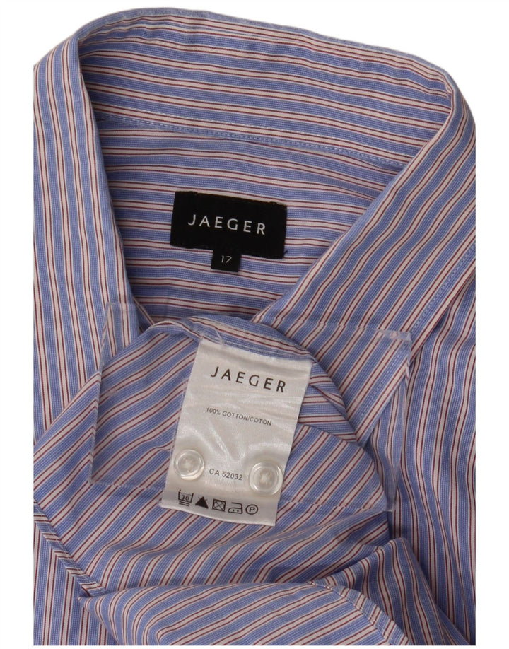 Camicia da uomo JAEGER taglia 17 XL in cotone gessato blu
