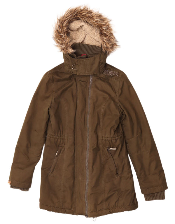 Giacca parka con cappuccio da donna Superdry The Windparka UK 12 Medium Khaki