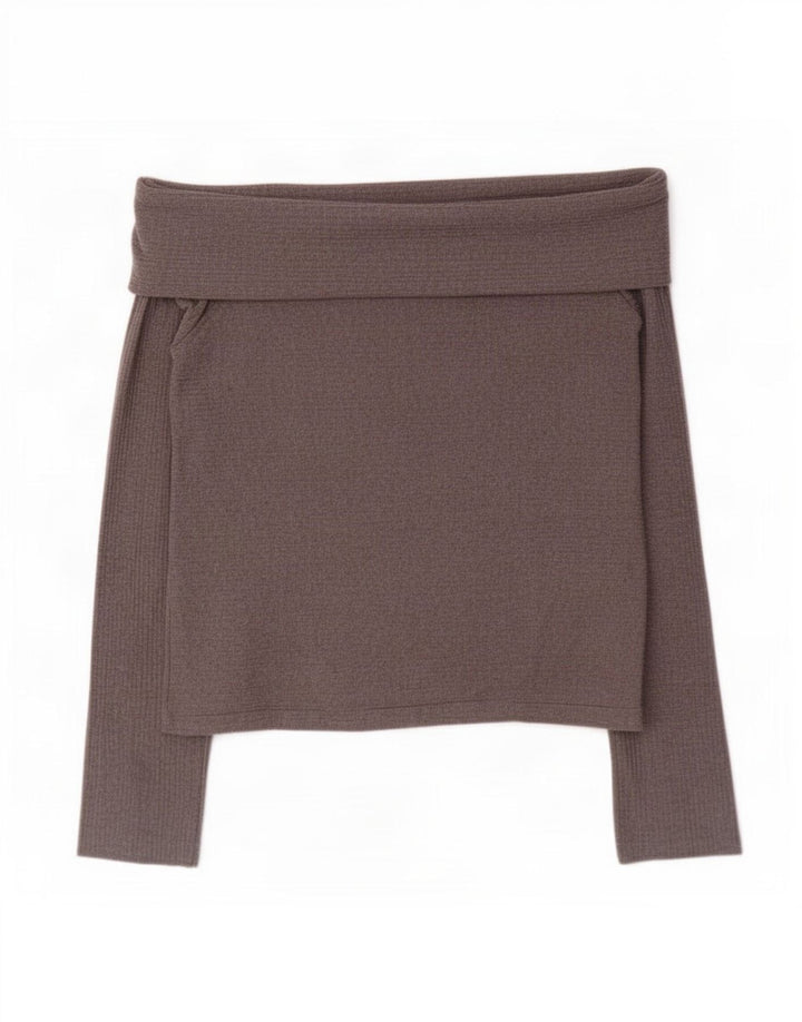 Top Zara Trafaluc con spalle scoperte da donna UK 12 Grigio medio