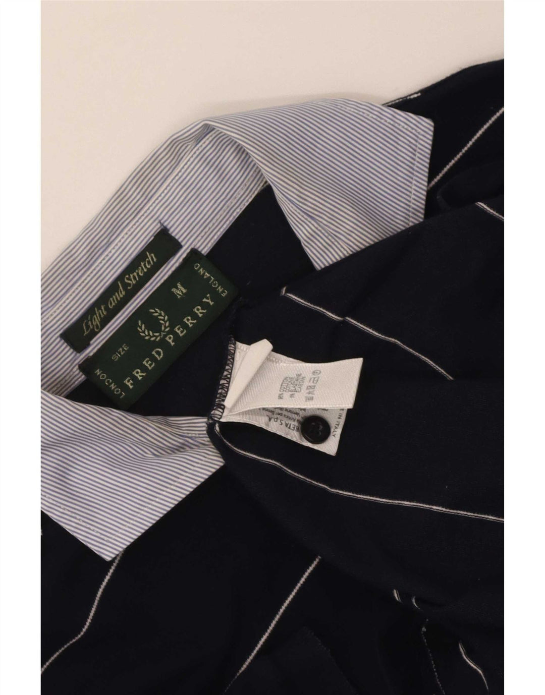 Polo da uomo Fred Perry in cotone a righe medie blu navy