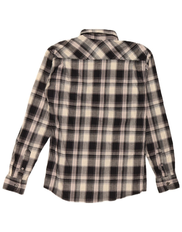 Camicia da uomo in flanella a quadri vestibilità regolare Wrangler piccola in cotone scozzese nero