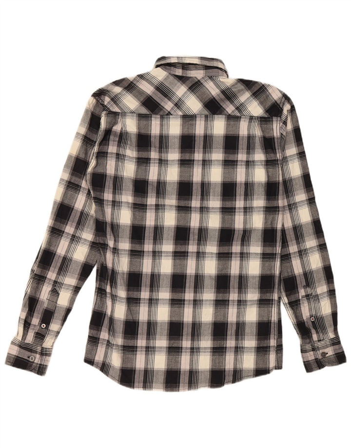 Camicia da uomo in flanella a quadri vestibilità regolare Wrangler piccola in cotone scozzese nero