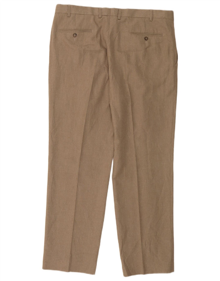 Pantaloni da abito vestibilità regolare Marks & Spencer da uomo W38 L31 Poliestere beige