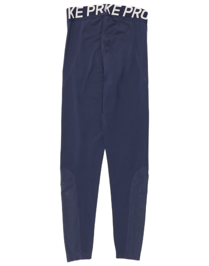 Leggings grafici Nike Dri Fit da donna UK 12 medio poliestere blu navy