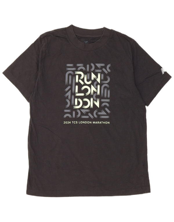 T-shirt grafica da uomo New Balance Top in cotone nero medio