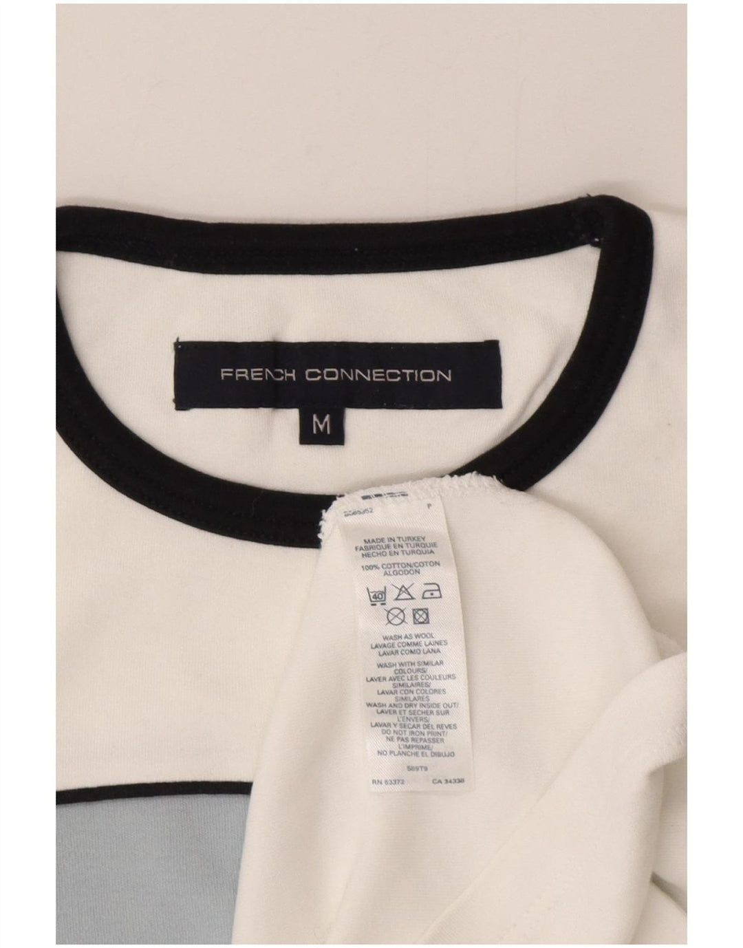 T-shirt da uomo French Connection Top in cotone color block bianco medio