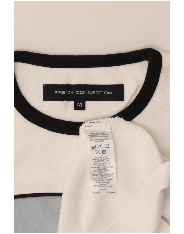 T-shirt da uomo French Connection Top in cotone color block bianco medio