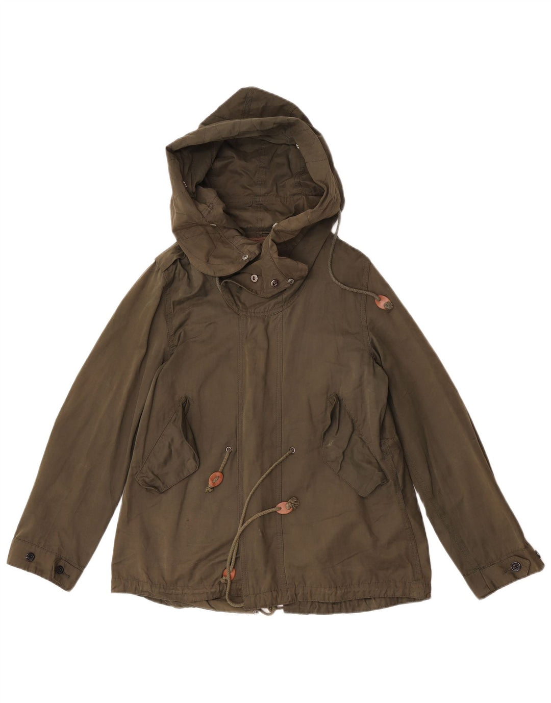 Giacca Parka con cappuccio da donna Zara UK 36 piccola nylon verde