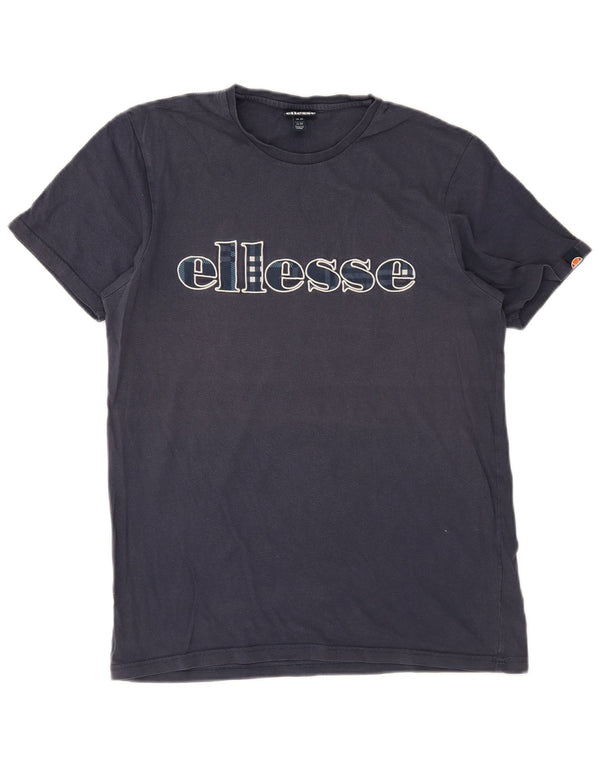 T-shirt grafica da uomo Ellesse Top in cotone blu navy medio