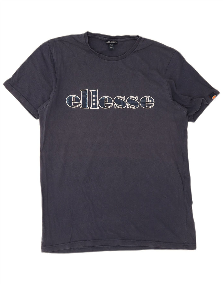 T-shirt grafica da uomo Ellesse Top in cotone blu navy medio