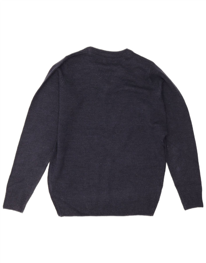Maglione da uomo con scollo a V James Pringle piccolo in acrilico blu navy