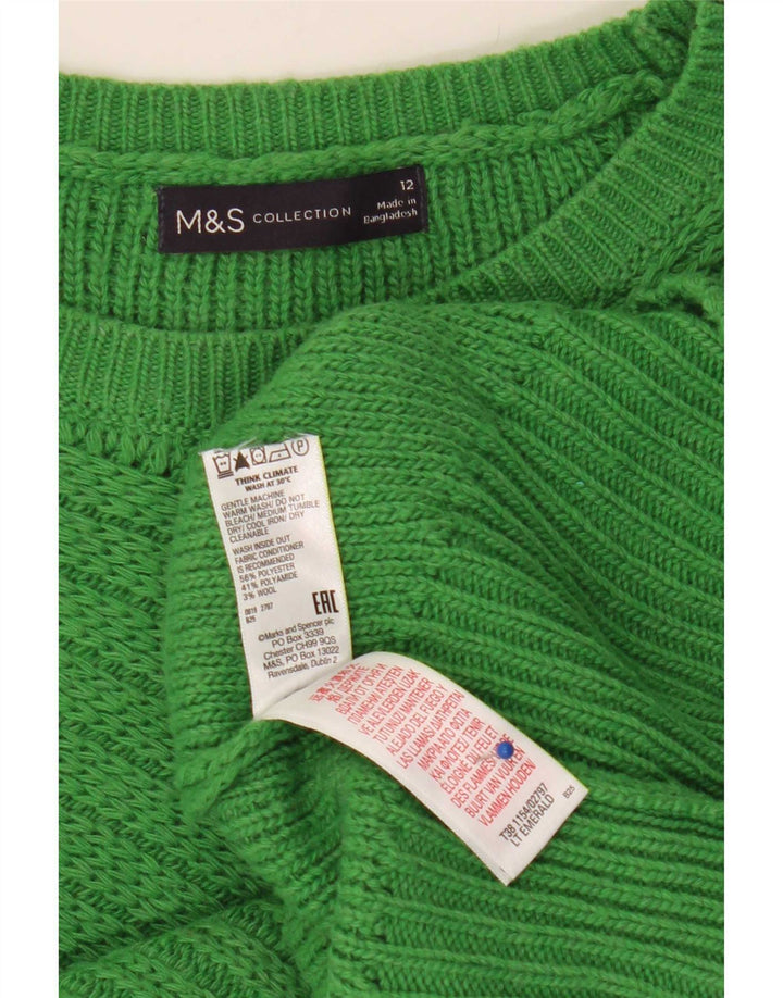 Maglione maglione con scollo a barca da donna Marks & Spencer UK 12 Verde medio