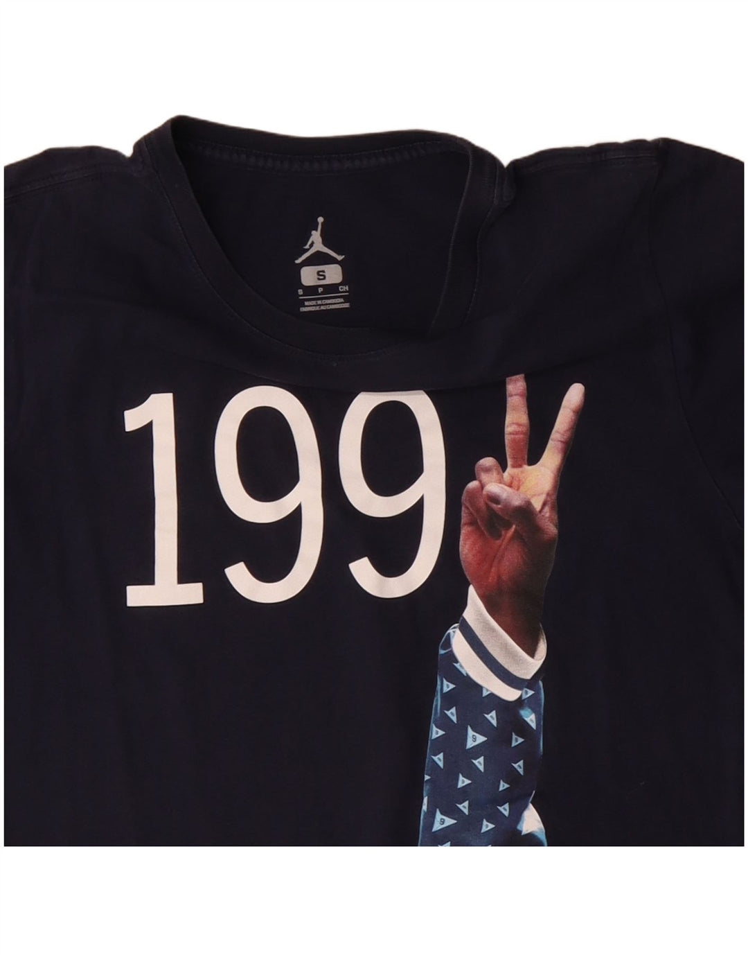 JORDAN T-shirt grafica da uomo Top piccola in cotone blu navy