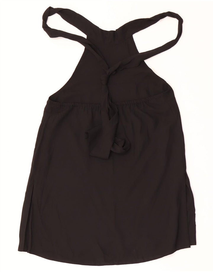 Topshop Top da donna corto alla caviglia UK 8 piccolo poliestere nero