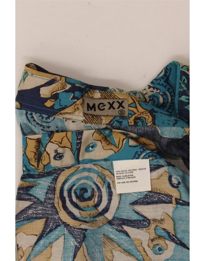 Camicia ampia da uomo a maniche corte Mexx, piccola, in rayon patchwork blu