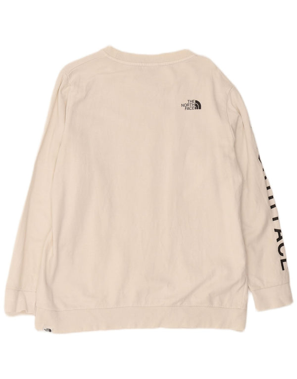 Felpa grafica da donna The North Face UK 18 XL cotone bianco sporco