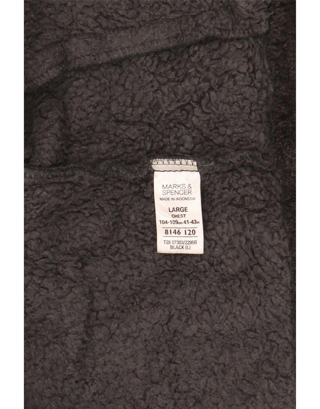 Giacca in pile Sherpa da uomo Marks & Spencer UK 40 grande poliestere nero