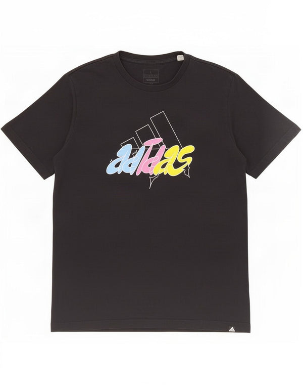 Adidas Mens Graphic T-Shirt Top Large Black Cotton