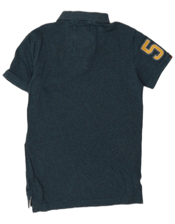 Polo grafica da uomo Superdry Small in cotone blu