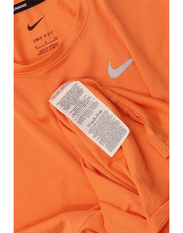 T-shirt Nike Dri Fit da donna Top UK 10 Small Arancione Poliestere