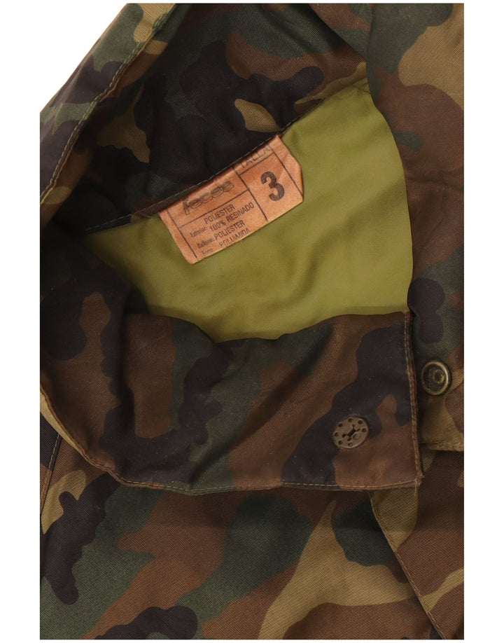 Giacca militare vintage da uomo UK 42 XL Poliestere mimetico kaki