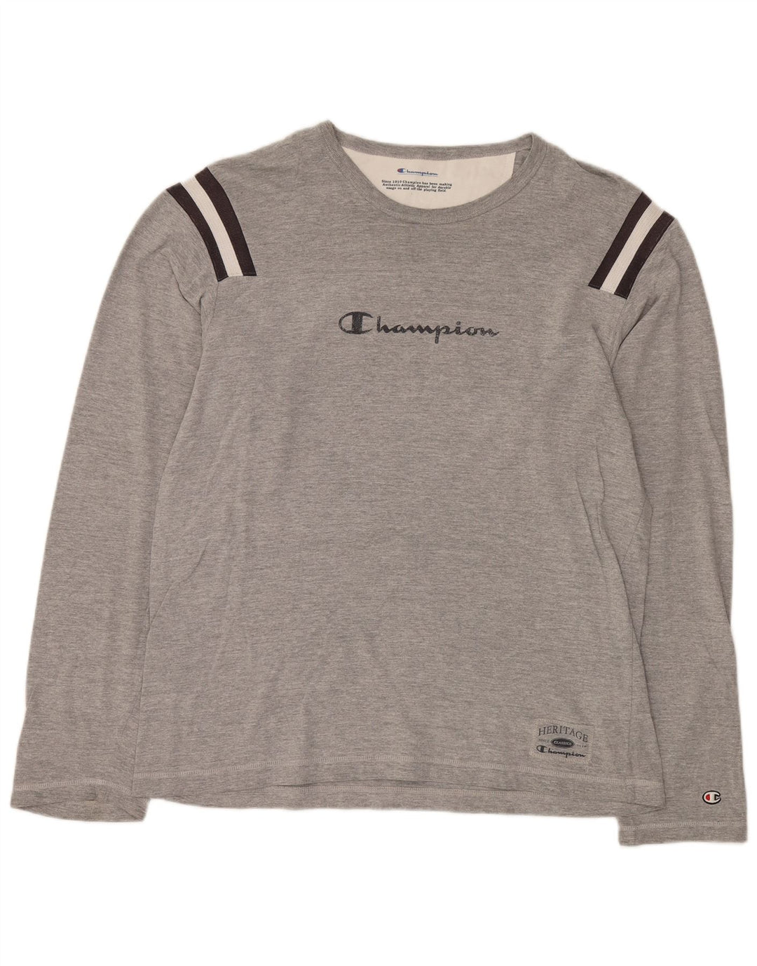 Top grafico da uomo Champion manica lunga 2XL cotone grigio
